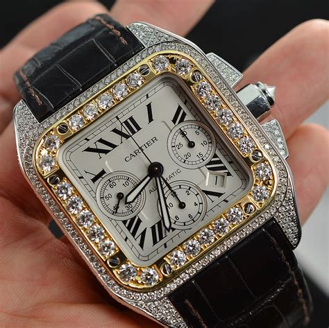 montres santos cartier|cartier santos watch with diamonds.